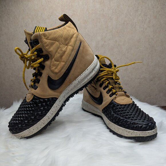 Sz 11.5 - Nike Lunar LF1 Air Force 1 Duckboot ‘17 Metallic Black Tan 916682-701